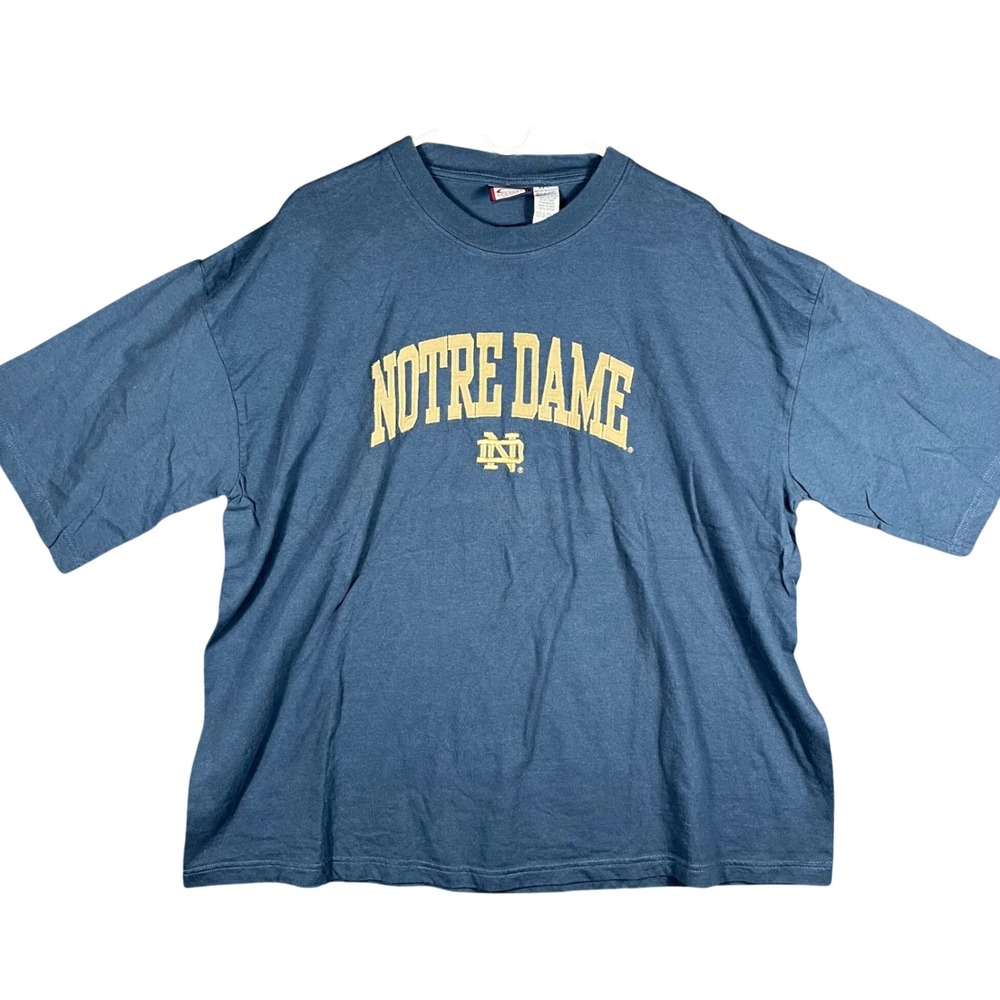 Cadre Athletic VTG Notre Dame T-Shirt Mens XL Navy Blue Short Sleeve Graphic Tee